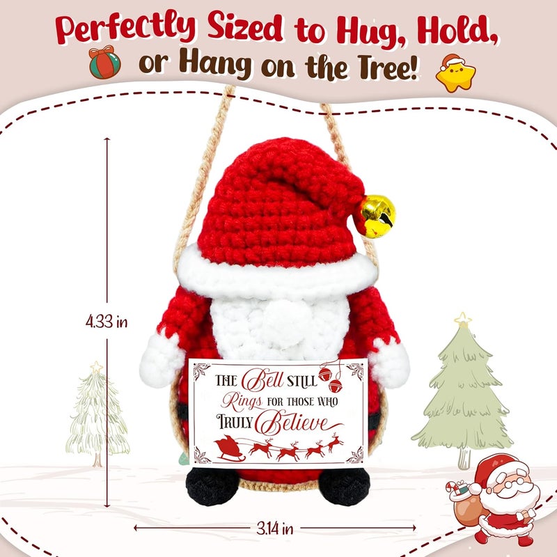 OASSIE Santa Claus Gifts for Christmas Decorations - Santa Crochet Holiday Decorations - Emotional Support Crochet Gifts for Women Men, Stocking Stuffers Christmas Decor, Xmas Gift for Friend Family - Image 3